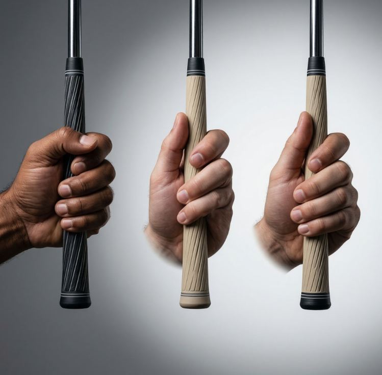 Golf grip placement: three popular variations compared