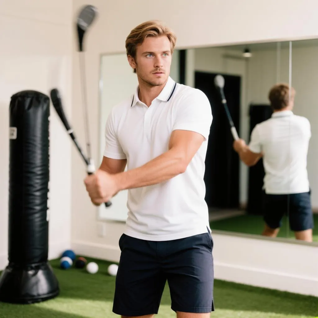 Impact bag and mirror drills: 10 minutes of practice without hitting balls
